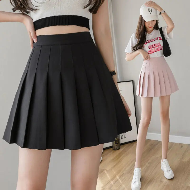Korean Pleated Mini Skirt – Kawaii High Waist Summer Skirt for Women