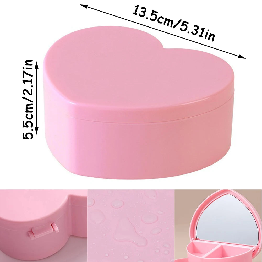 Pink Hair Accessories Box with Mirror – Jewelry & Hair Clip Organizer for Girls