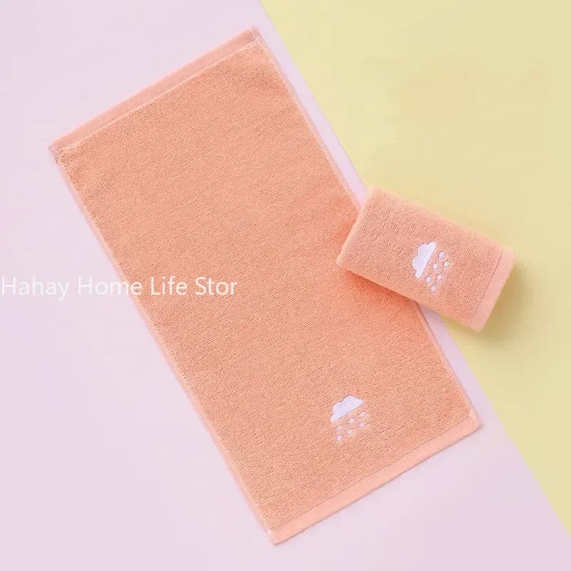 Baby Cotton Face Towel – Soft Embroidered Washcloth for Newborns & Kids (50x25cm)