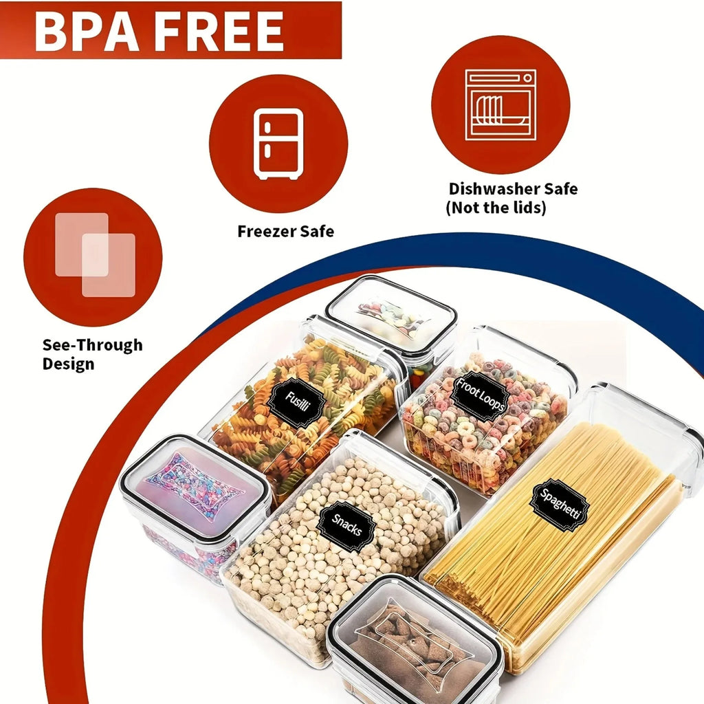 24-Piece Airtight Food Storage Containers Set – BPA-Free Pantry Organization Essentials