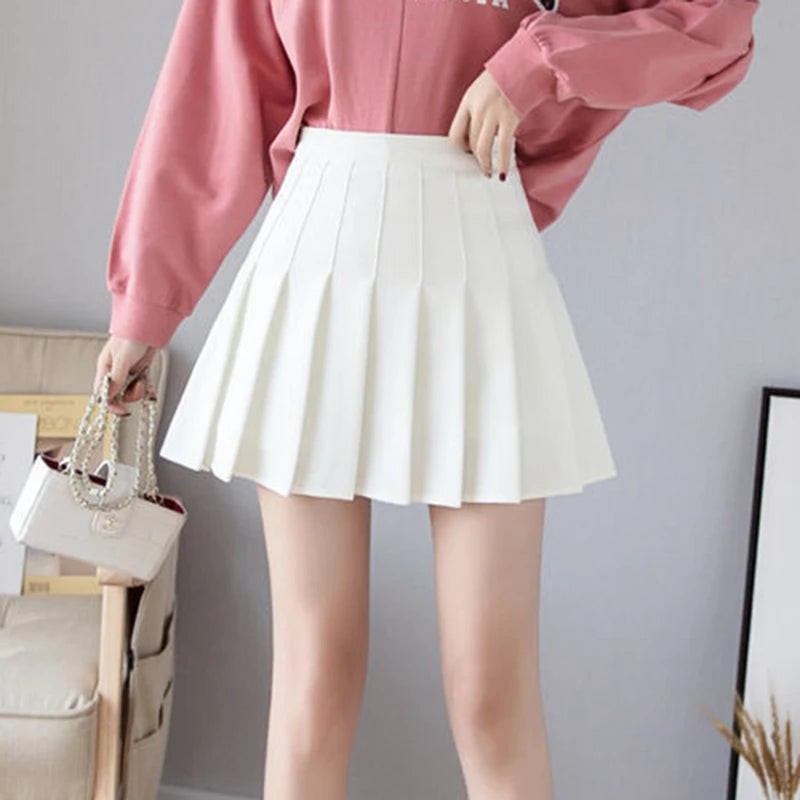 Korean Pleated Mini Skirt – Kawaii High Waist Summer Skirt for Women
