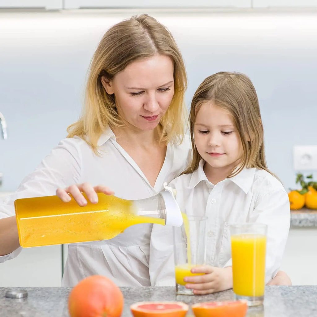 3-Piece 1.5L Plastic Water Carafe Set with Flip-Top Lids – Reusable Beverage Containers for Juice, Tea, Milk & More