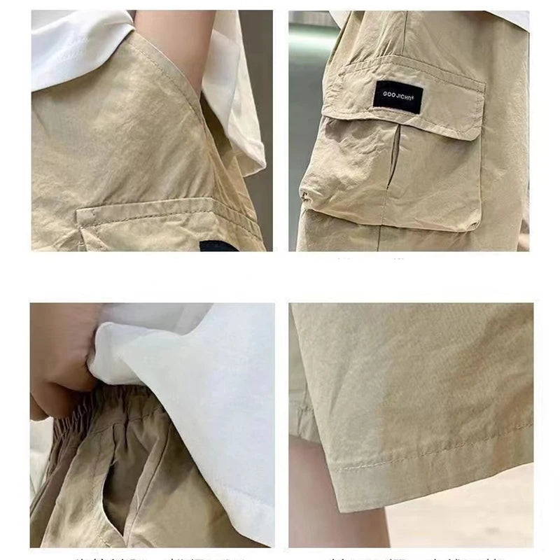 Boys Summer Cargo Shorts – Cool Streetwear Pants with Big Pockets (Ages 3–14)