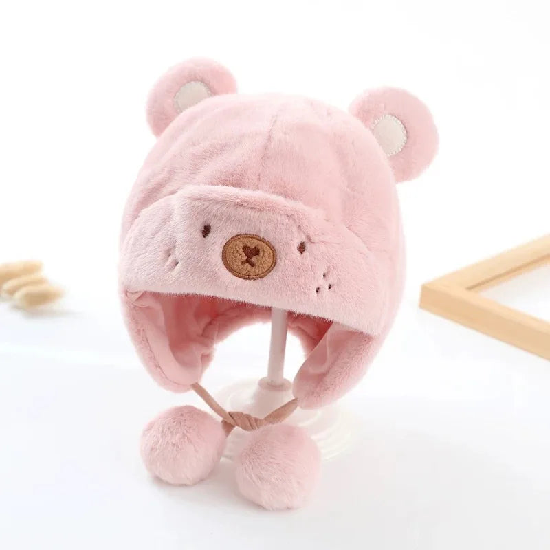 SnuggleBear™ Winter Baby Hat – Soft Fleece Bonnet with Ear Protection