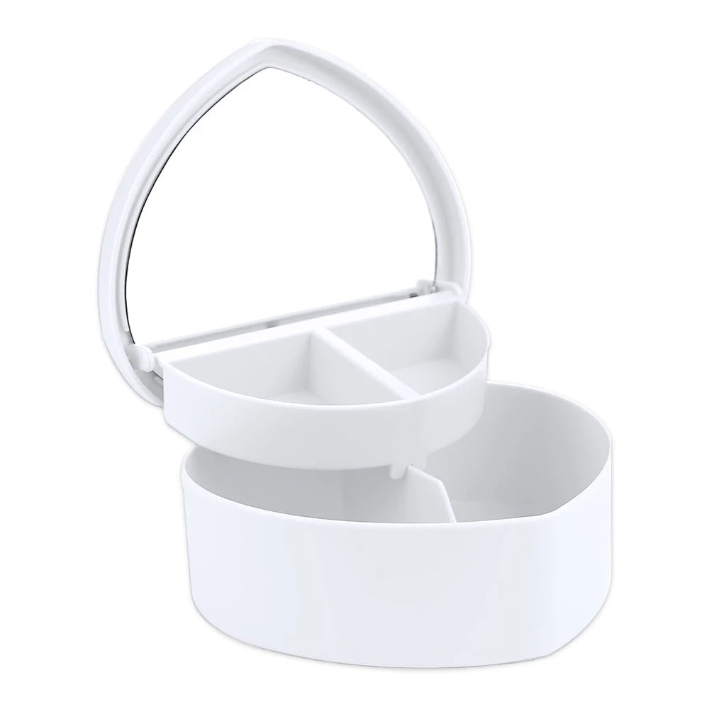 Pink Hair Accessories Box with Mirror – Jewelry & Hair Clip Organizer for Girls