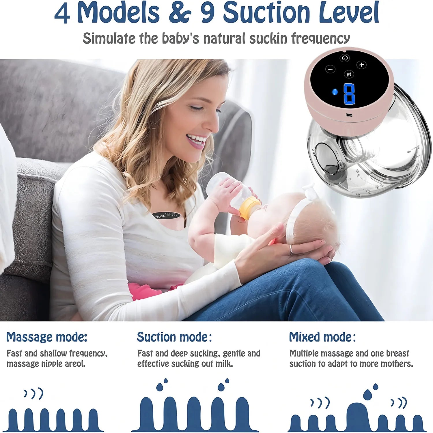 Wearable Electric Breast Pump – Hands-Free, Quiet & Rechargeable Comfort for Moms