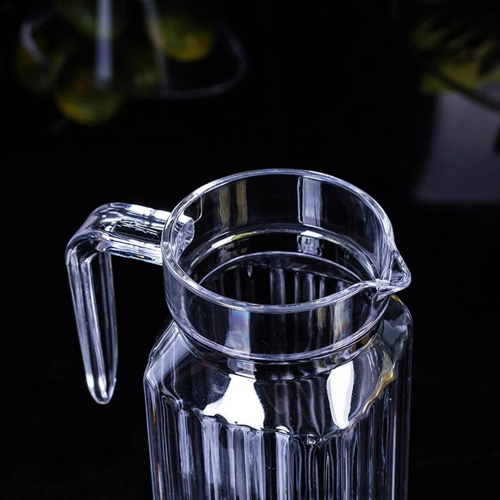 1.1L Transparent Plastic Water & Juice Pitcher – Space-Saving Fridge Bottle for Fresh Drinks