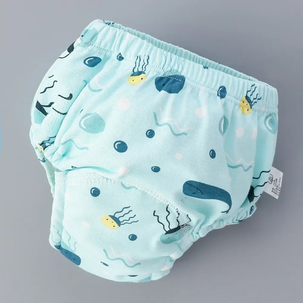 6-Layer Cotton Baby Training Pants – Reusable Breathable Cloth Diapers