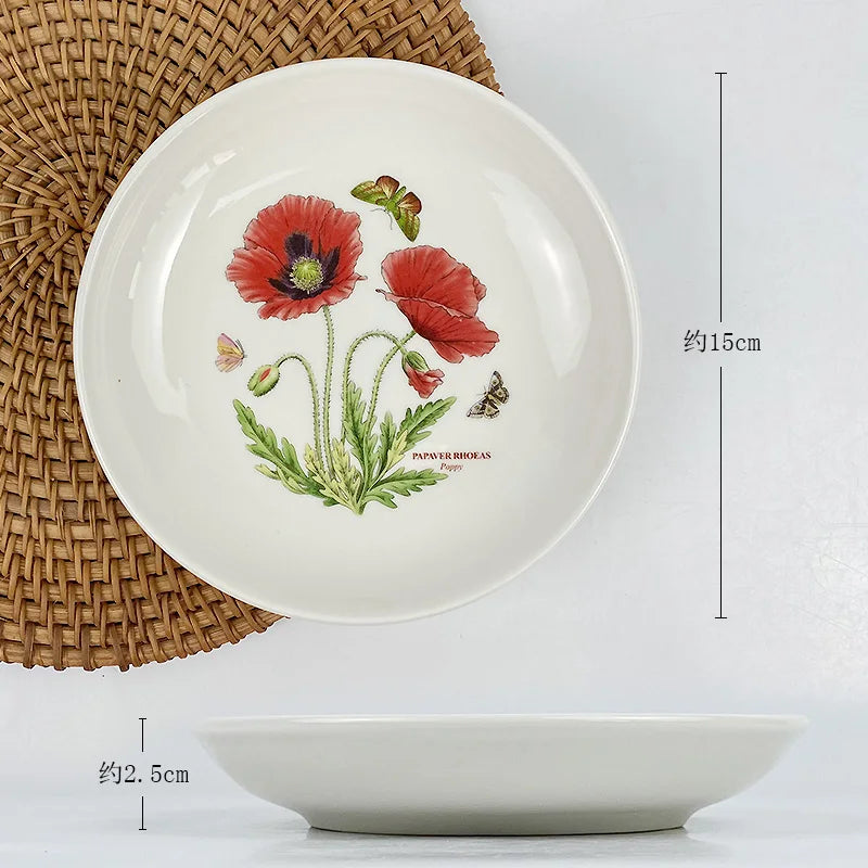 High-End Ceramic Plate – Elegant Breakfast & Vegetable Dish for Home or Hotel Use