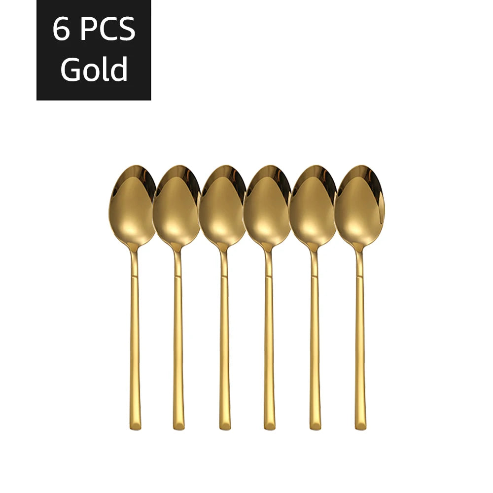 30PCS Gold Stainless Steel Cutlery Set – Elegant Dinnerware for Home & Kitchen