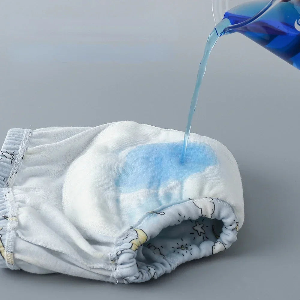 6-Layer Cotton Baby Training Pants – Reusable Breathable Cloth Diapers