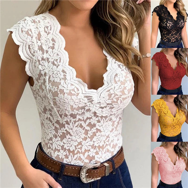 Women’s Summer Sexy Lace Crochet Cardigan – Casual Solid Color Hollow Out Top