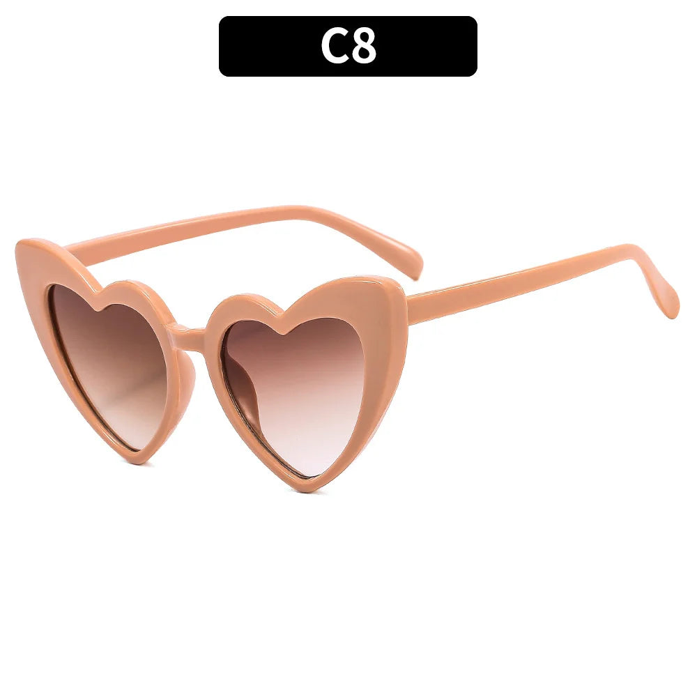 Kids Love Heart Shaped Sunglasses – Vintage UV400 Sun Glasses for Boys & Girls