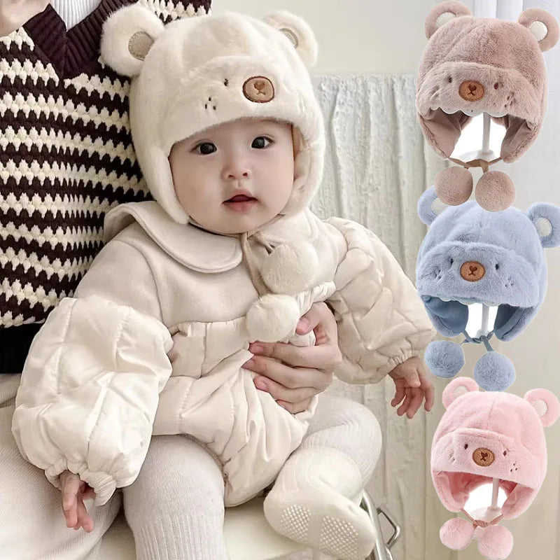 SnuggleBear™ Winter Baby Hat – Soft Fleece Bonnet with Ear Protection