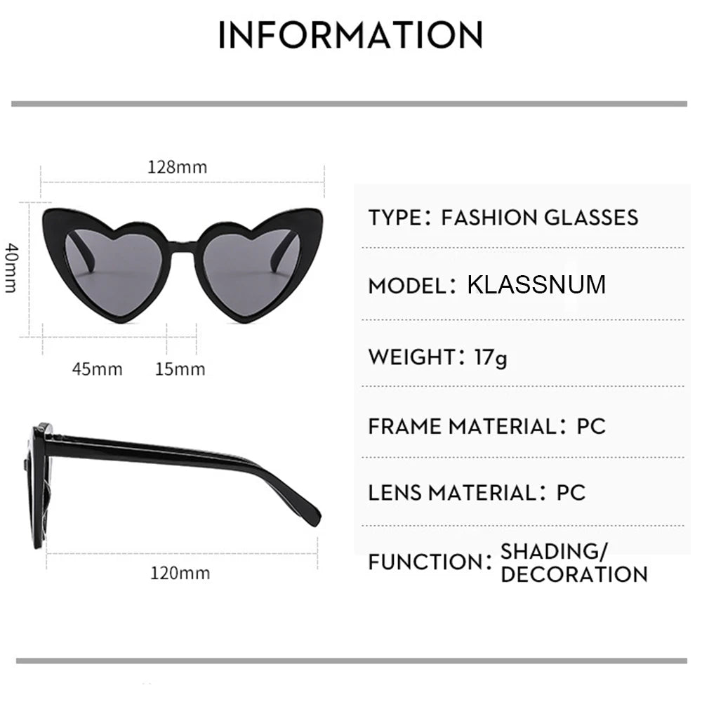 Kids Love Heart Shaped Sunglasses – Vintage UV400 Sun Glasses for Boys & Girls