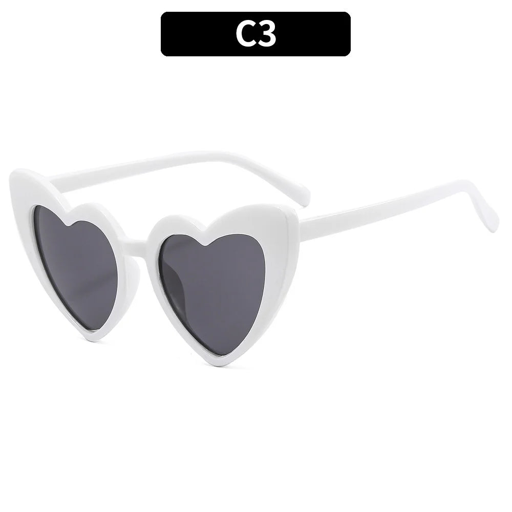 Kids Love Heart Shaped Sunglasses – Vintage UV400 Sun Glasses for Boys & Girls