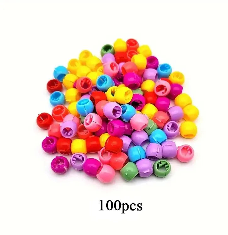 100Pcs Colorful Hair Clips for Girls – Cute Flower & Star Hair Claws Set