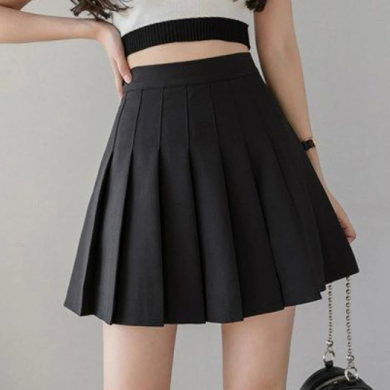Korean Pleated Mini Skirt – Kawaii High Waist Summer Skirt for Women