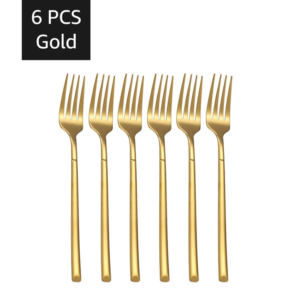 30PCS Gold Stainless Steel Cutlery Set – Elegant Dinnerware for Home & Kitchen