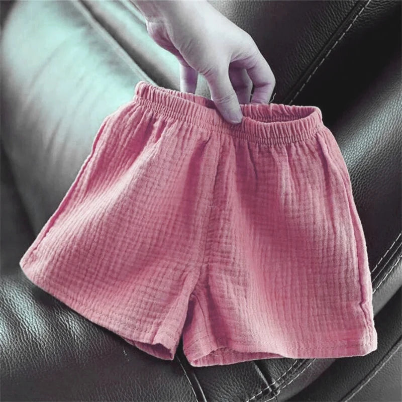 Kids Summer Shorts – Casual Korean-Style Cotton &amp; Linen Shorts for Boys &amp; Girls (Ages 4–6)