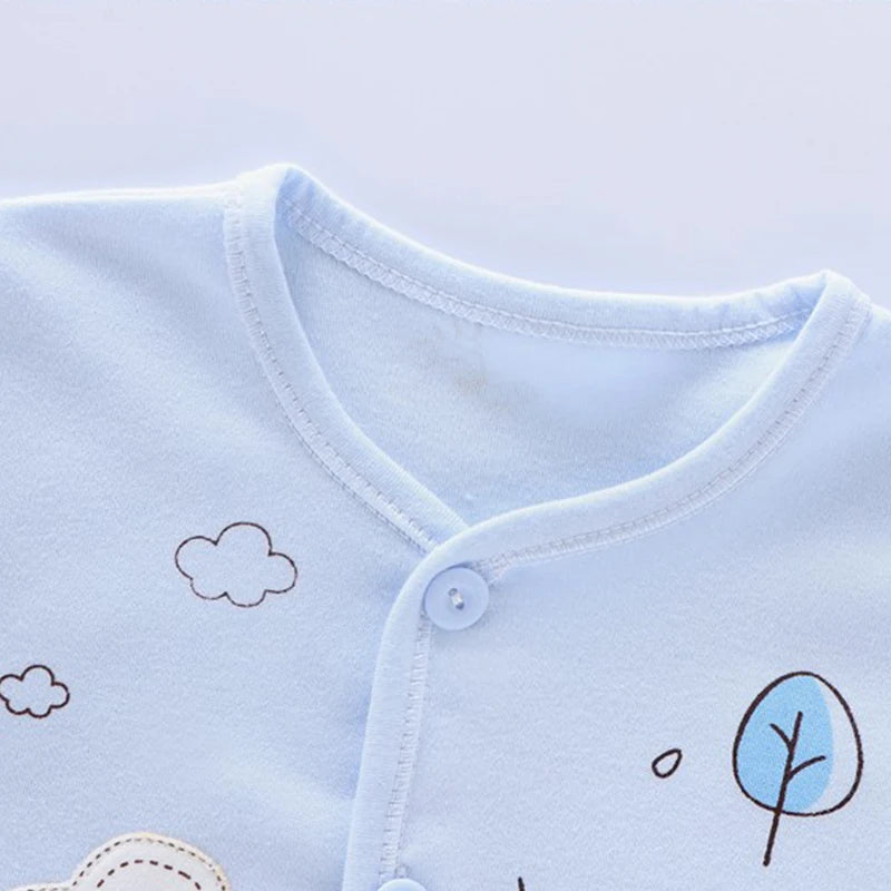 7-Piece Newborn Baby Clothing Set – Cute Cartoon Cotton Outfit for Boys & Girls