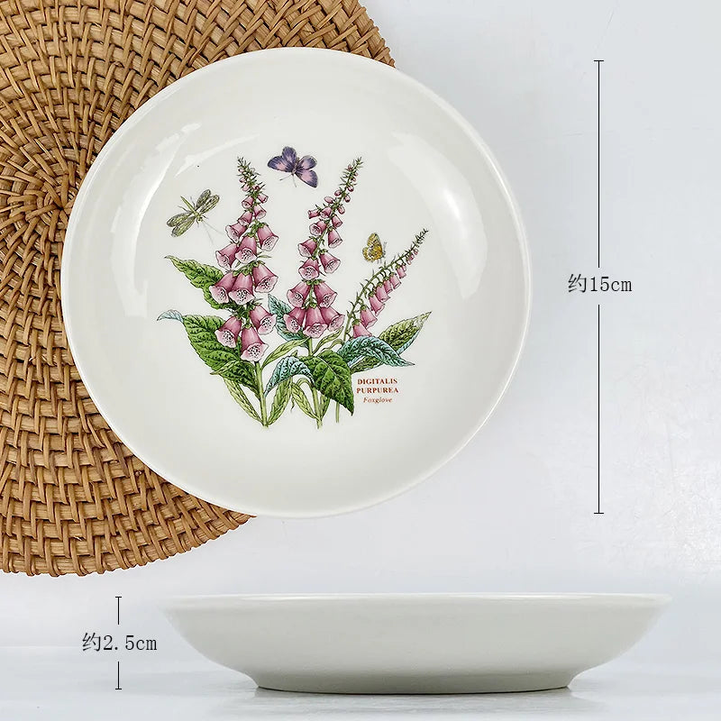 High-End Ceramic Plate – Elegant Breakfast & Vegetable Dish for Home or Hotel Use