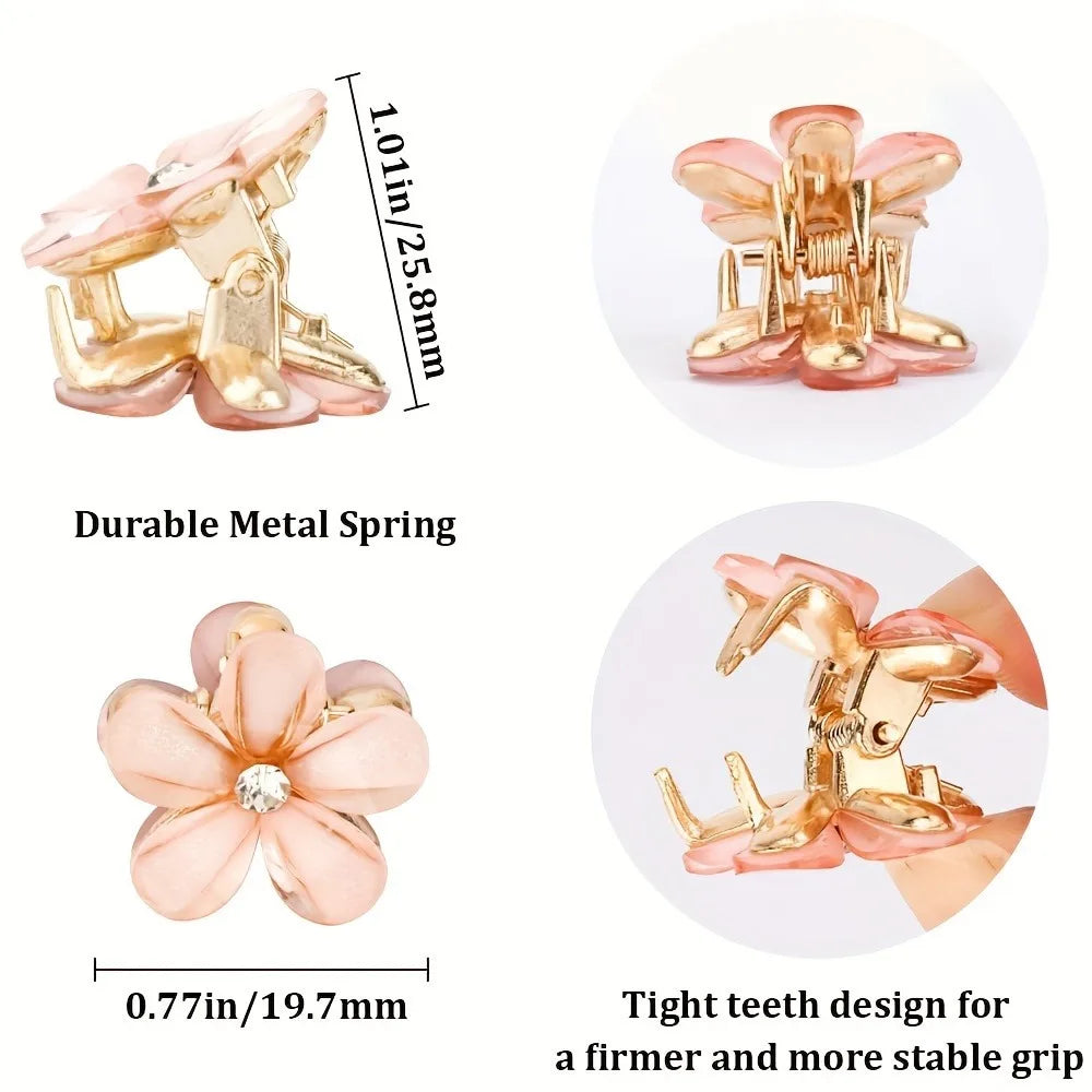 Flower Pearl Hair Claw Clips – Elegant Hair Accessories for Girls & Women