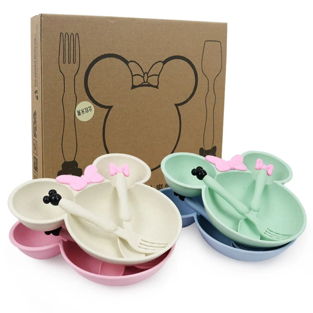 3-Piece Wheat Straw Children’s Tableware Set – Eco-Friendly Baby & Toddler Feeding Set