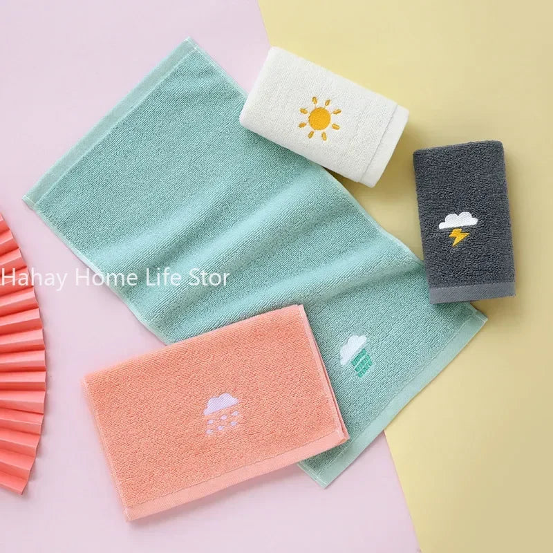 Baby Cotton Face Towel – Soft Embroidered Washcloth for Newborns & Kids (50x25cm)