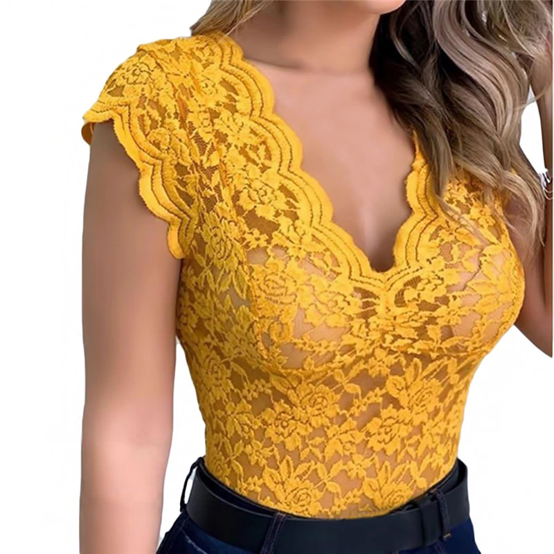 Women’s Summer Sexy Lace Crochet Cardigan – Casual Solid Color Hollow Out Top