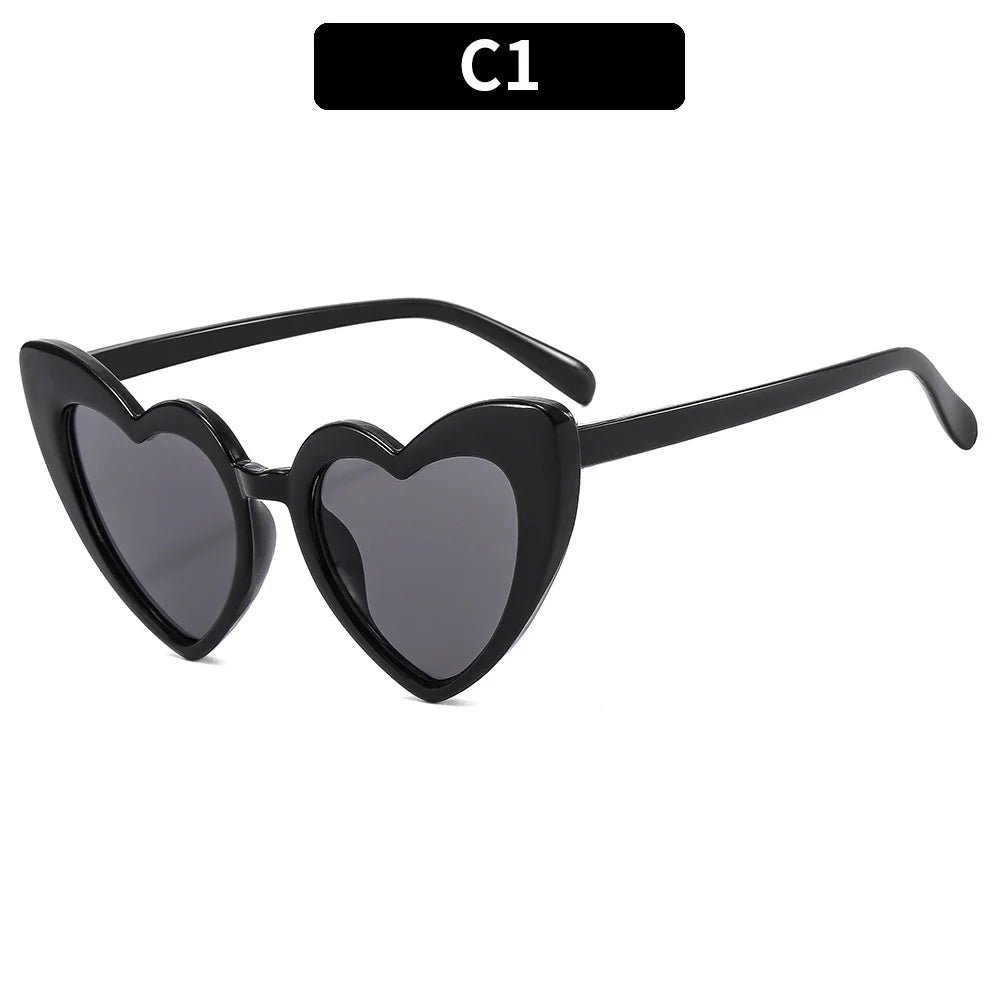 Kids Love Heart Shaped Sunglasses – Vintage UV400 Sun Glasses for Boys & Girls