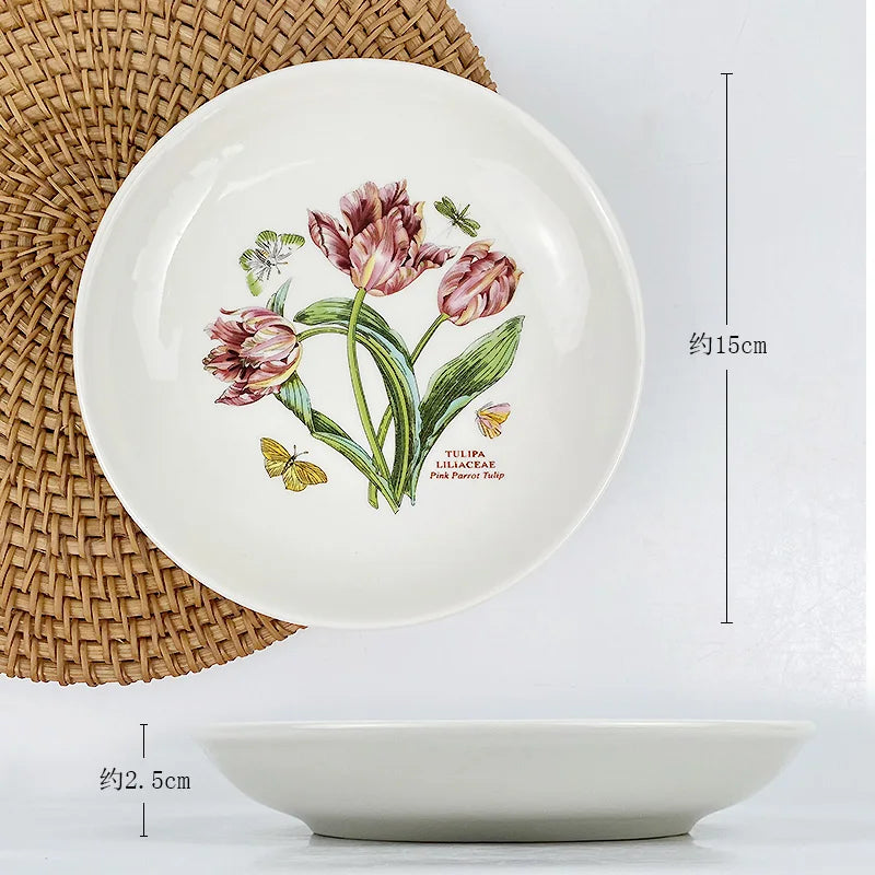 High-End Ceramic Plate – Elegant Breakfast & Vegetable Dish for Home or Hotel Use