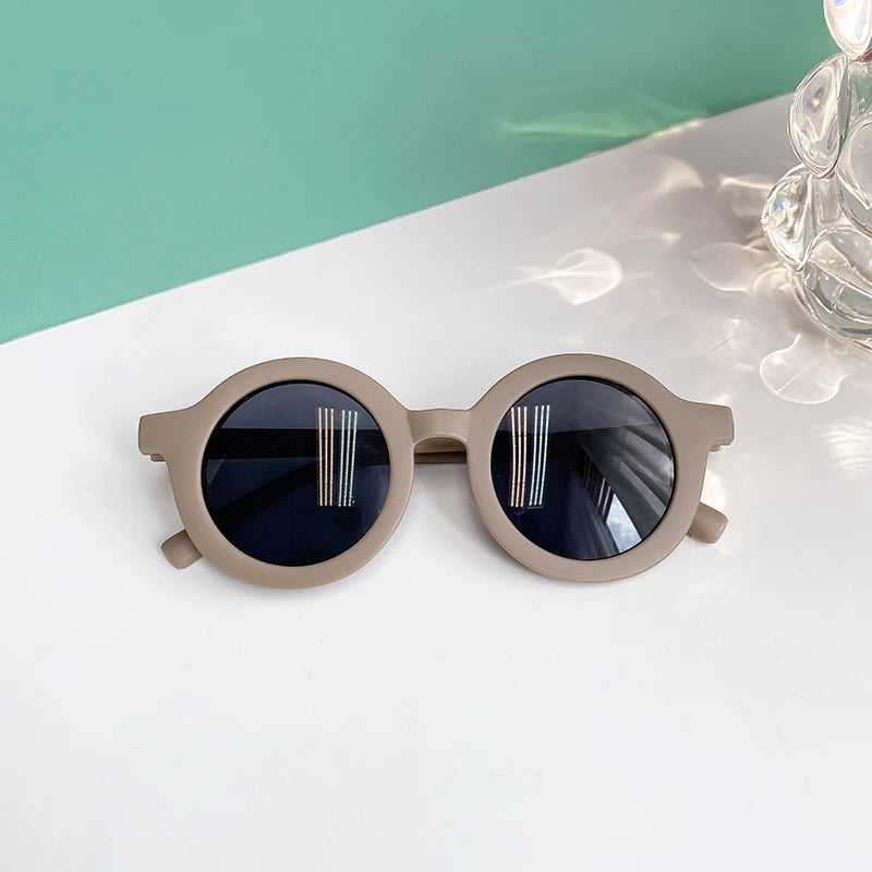 Children’s Vintage Frosted Round Sunglasses – UV400 Outdoor Protection for Toddlers (Unisex)