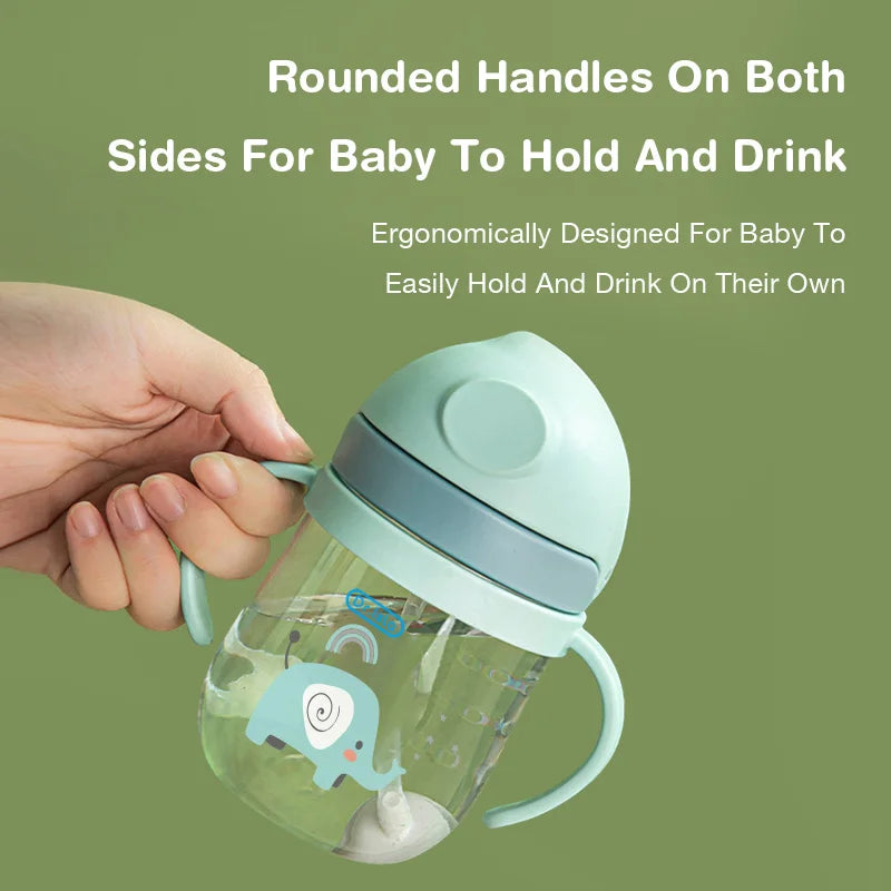 250ml Baby Feeding Cup with Straw – Leak-Proof Training Bottle for Toddlers | BPA-Free Animal Design