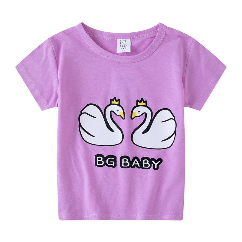 Kids Cartoon Cotton T-Shirt – Cute Summer Top for Boys & Girls (Ages 1.5–8 Years)