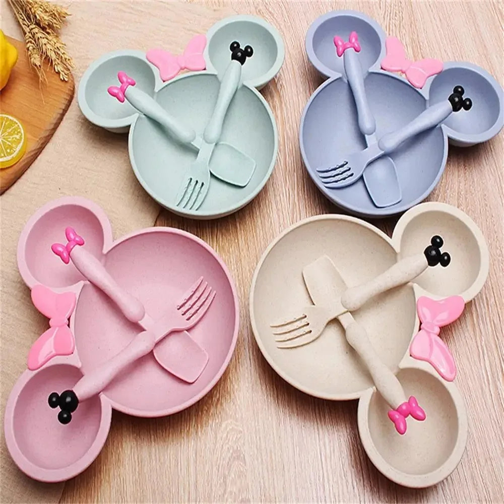 3-Piece Wheat Straw Children’s Tableware Set – Eco-Friendly Baby & Toddler Feeding Set