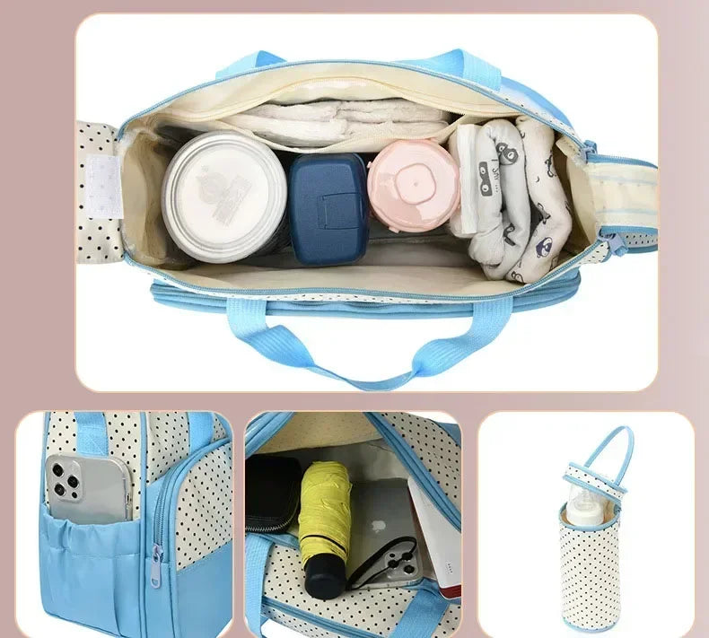 5PCS Large Capacity Baby Diaper Bag Set – Stylish & Practical Mommy Travel Organizer