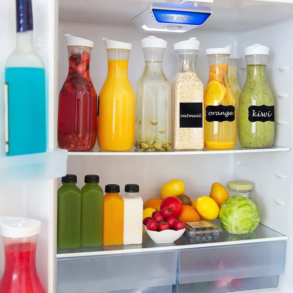 3-Piece 1.5L Plastic Water Carafe Set with Flip-Top Lids – Reusable Beverage Containers for Juice, Tea, Milk & More