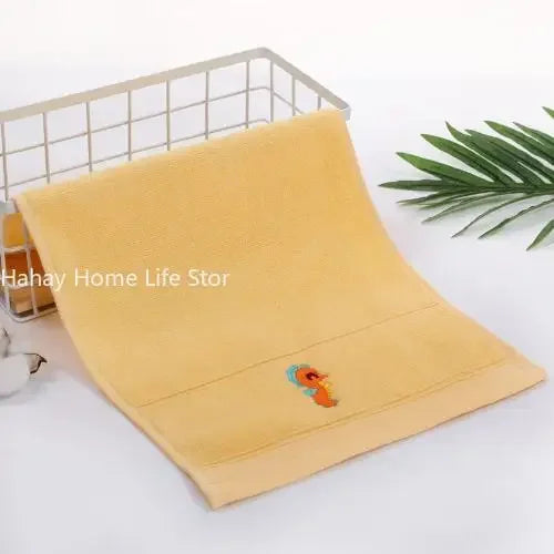 Baby Cotton Face Towel – Soft Embroidered Washcloth for Newborns & Kids (50x25cm)