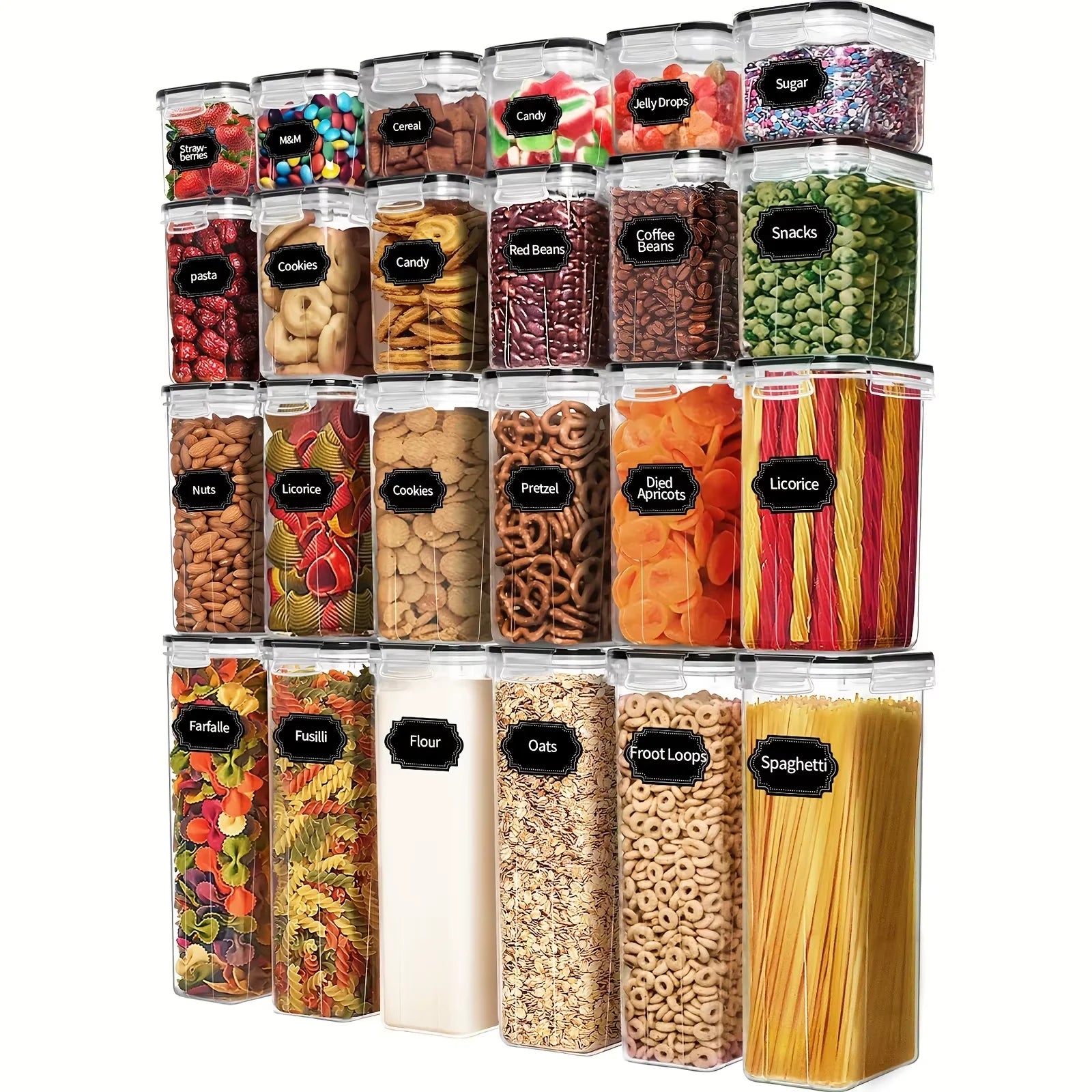 24-Piece Airtight Food Storage Containers Set – BPA-Free Pantry Organization Essentials