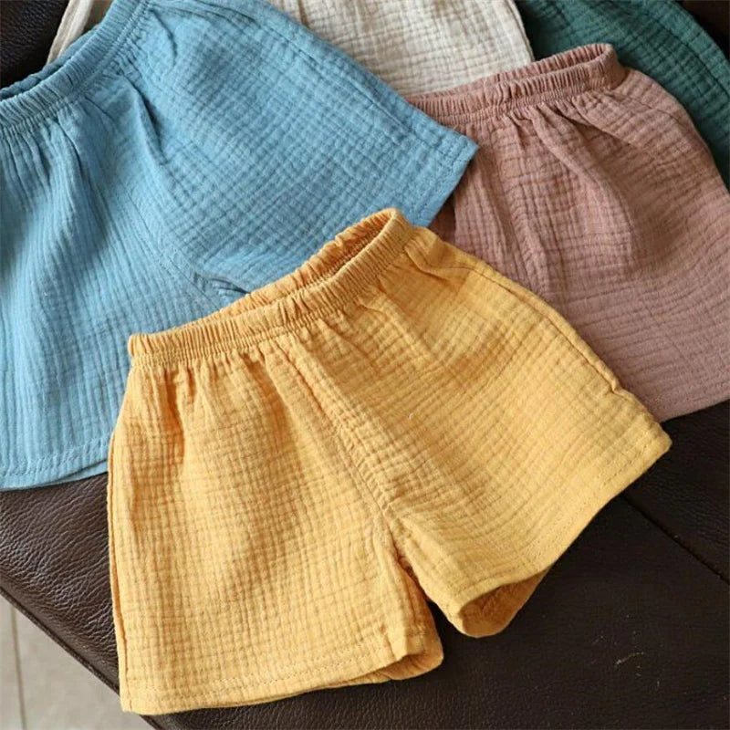 Kids Summer Shorts – Casual Korean-Style Cotton &amp; Linen Shorts for Boys &amp; Girls (Ages 4–6)