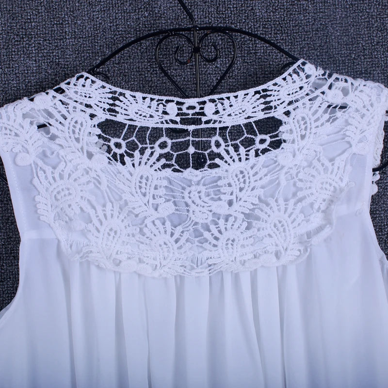 Summer Lace Chiffon V-Neck Blouse for Women – Casual Loose Fit Top
