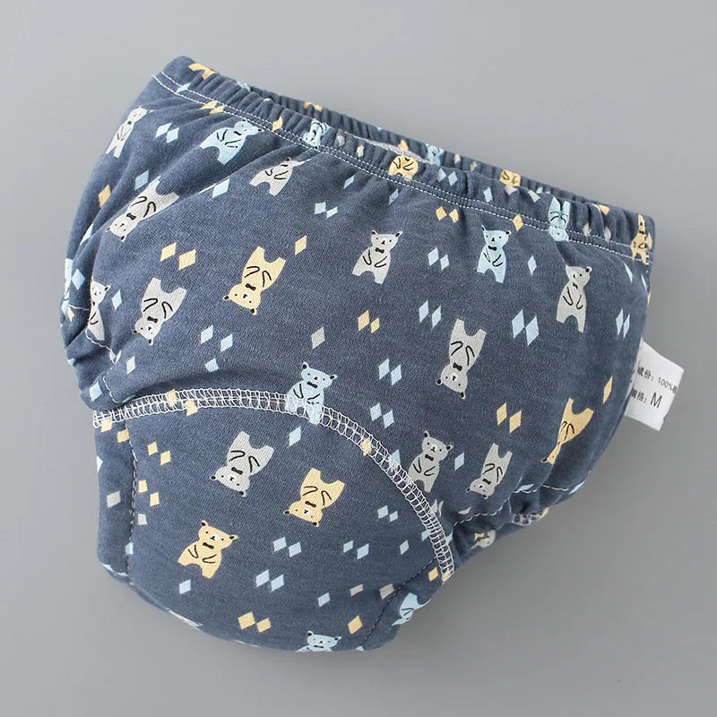 6-Layer Cotton Baby Training Pants – Reusable Breathable Cloth Diapers