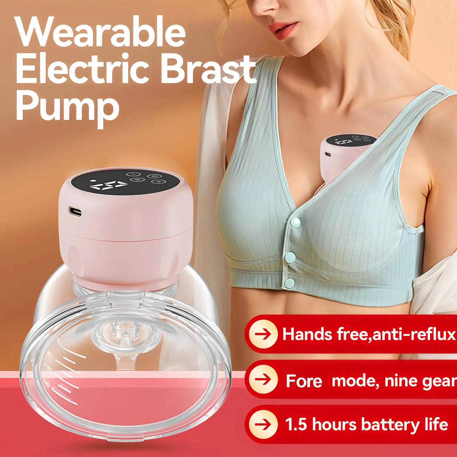 Wearable Electric Breast Pump – Hands-Free, Quiet & Rechargeable Comfort for Moms