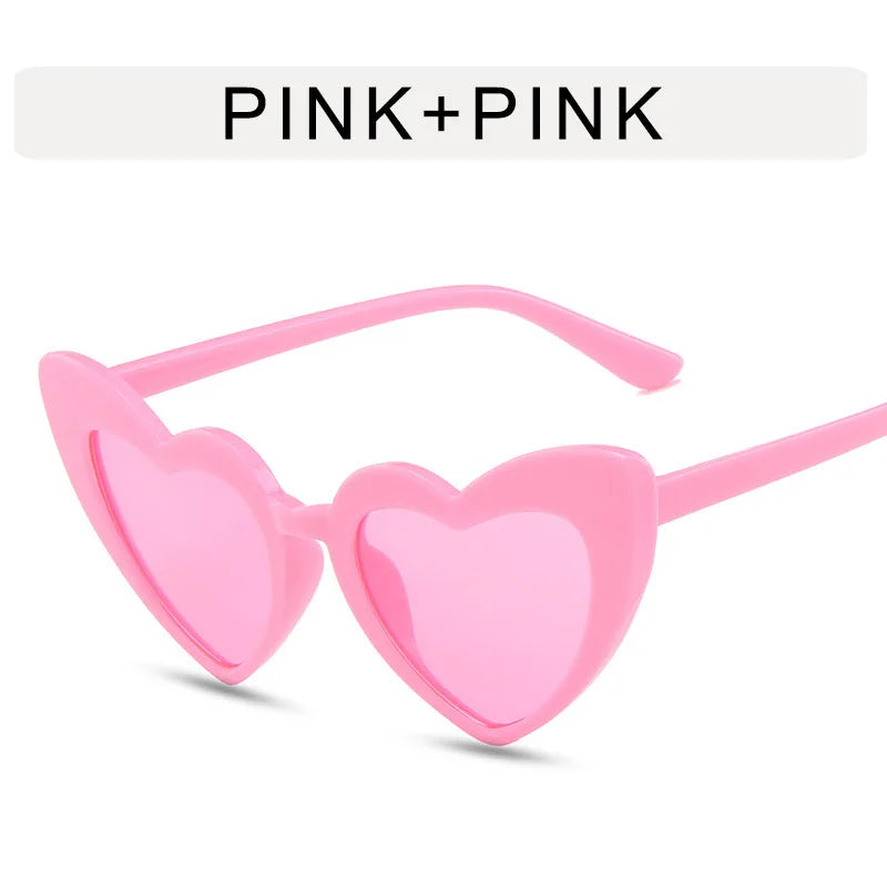 Kids Love Heart Shaped Sunglasses – Vintage UV400 Sun Glasses for Boys & Girls