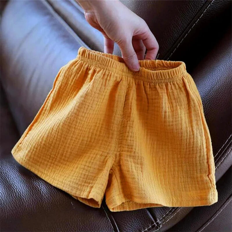 Kids Summer Shorts – Casual Korean-Style Cotton &amp; Linen Shorts for Boys &amp; Girls (Ages 4–6)
