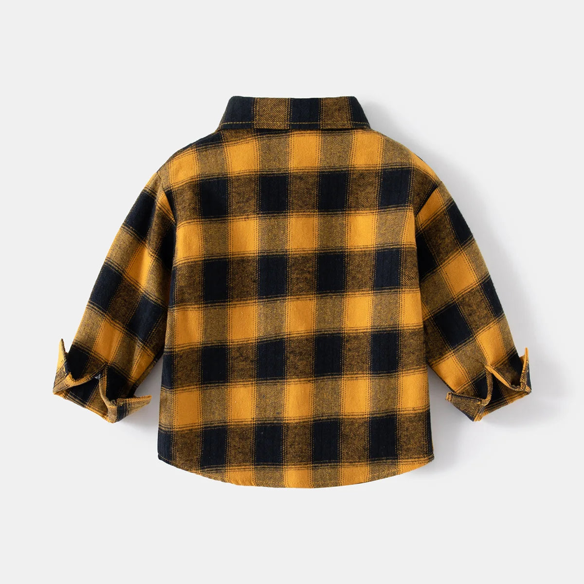 Boys’ Cotton Plaid Shirt – Classic Long Sleeve Button-Up for Kids