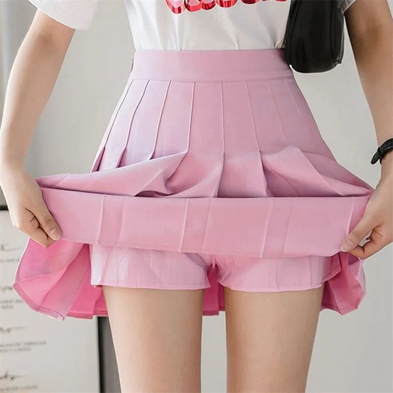 Korean Pleated Mini Skirt – Kawaii High Waist Summer Skirt for Women