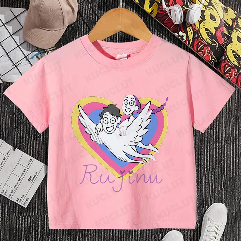 Girls Kpop Demon Hunter HuntrX T-Shirt – Trendy Y2K Korean Fashion Top for Kids