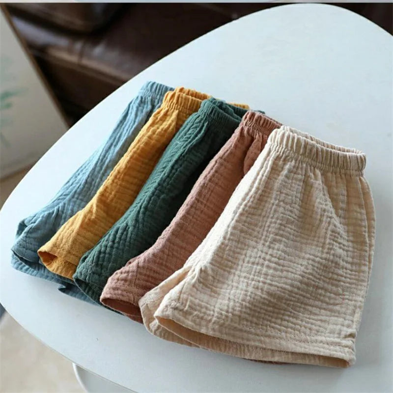 Kids Summer Shorts – Casual Korean-Style Cotton &amp; Linen Shorts for Boys &amp; Girls (Ages 4–6)